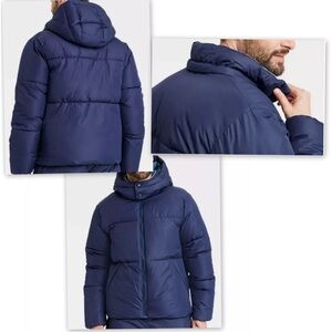 Warmest Puffer Jacket All‎ in Motion Removable Hood Navy Blue Men’s Size L